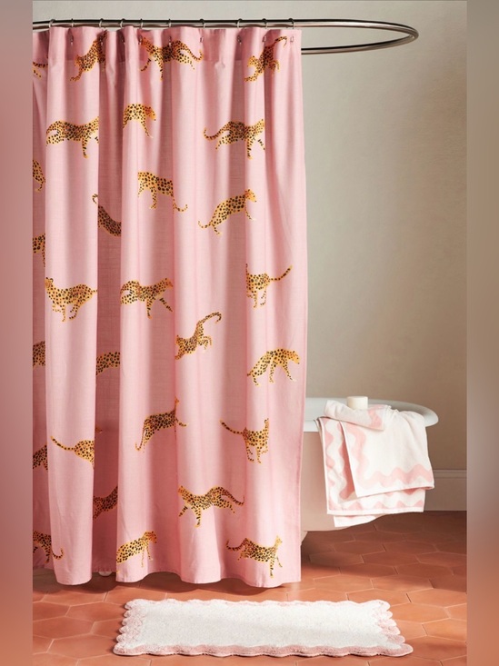 Other - Anthropologie Leopard Organic Shower Curtain NEW